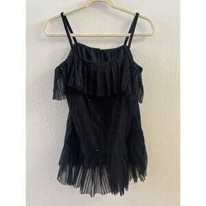 Anna Sui Sequins Black Tank Top Womens Size S